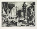Remnants of Night Original Aquatint Engraving and Etching by the American artist Norman Arthur Bate