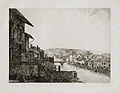 Vue de Varennes en Argonne View of Varennes in Argonne Original Etching by the French artist Alphonse Beaujoint published for the Societe des Aqua Fortistes Eaux Fortes Modernes by A Cadart and Luquet