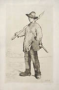 A Digger Original Etching by the French artist Georges Belin Dollet designed by Jean Francois Millet