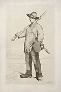 A Digger Original Etching by Georges Belin Dollet designed by Jean Francois Millet