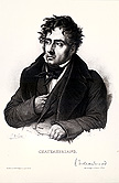 Chateaubriand Original Lithograph by the French artist Zepherin Belliard also listed as Zepherin Felix Jean Marius Belliard