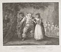 Falstaff at Hern's Oak Shakespeare Merry wives of Windsor Act V Scene V Original Stipple Engraving and Etching by the British artist Michele Beneditte Benedetti designed by Henry William Bunbury
