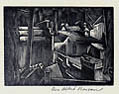 City Window Original Wood Engraving by the American artist Ben Albert Benson