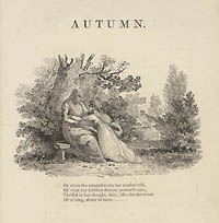 The Seasons Autumn Frontispiece The Mother's Tale Original Wood Engraving by Thomas Bewick