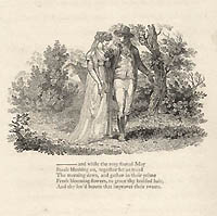 The Seasons Spring Tailpiece The Lovers Original Wood Engraving by Thomas Bewick