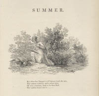 The Seasons Summer Frontispiece Damon and Musidora Original Wood Engraving by Thomas Bewick