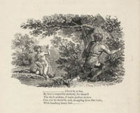 The Seasons Summer Tailpiece Love's Respectful Modesty Original Wood Engraving by Thomas Bewick