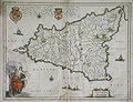 Map of the Kingdom of Sicily by Willem Blaeu