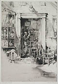 Curiosity Shop Original Etching by the American artist Alexander Blum