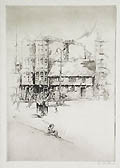 Paul Revere's House Boston Original Etching by the American artist Alexander Blum