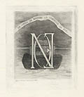 Ex Libris de Madame la Comtesse de Noe the Countess of Noe an Ark Original Etching by the French artist Aglaus Bouvenne