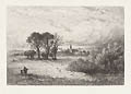 Meadows at Marlow on the Thames Original Etching by Edward Paxman Brandard