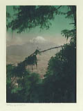 Popocatepetl Original Hand Tinted Photograph by the German Mexican artist Hugo Brehme
