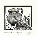 Cream and Sugar Original Wood Engraving by the Canadian artist Gerard Brender a Brandis