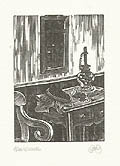 Parlour Original Wood Engraving by the Canadian artist Gerard Brender a Brandis