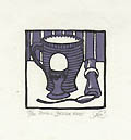 Small Breakfast Original Linocut by the Canadian artist Gerard Brender a Brandis