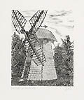 Smock Windmill Cape Cod Original Wood Engraving by the Canadian artist Gerard Brender a Brandis