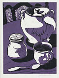 The Cookie Jar Original Linocut by the Canadian artist Gerard Brender a Brandis