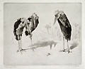 Three of a Kind Original Drypoint Engraving by the British artist Leonard Brightwell