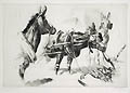 Won By a Neck Original Drypoint Engraving by the British artist Leonard Brightwell