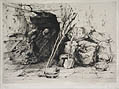 The Brick Oven Original Etching and Drypoint Engraving by the French artist Auguste Brouet