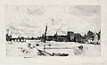 King's Lynn Original etching by the British artist Henry Stuart Brown