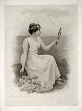 Young Womanhood Original Engraving and Etching by the American artist Jennie Brownscombe