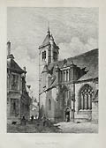 Notre Dame de Bruges Original Etching by Alfred Brunet Debaines