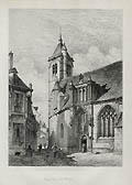 Notre Dame de Bruges Original Etching by Alfred Brunet Debaines