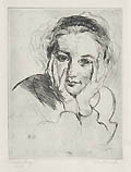 MadchensKopf Girl's Head Original Drypoint Engraving by Robert Budzinski