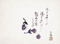 Purple Blossoms Original Sumi-e Painting the Japanese artist by Buntsu