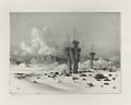 Evening Arizona Original Etching by the American artist George Burr also listed as George Elbert Burr