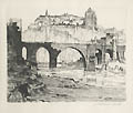 Aqueduct and Distant Castle Toledo Spain Original Etching by the British American artist Samuel Chatwood Burton