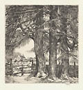 The Broken Gate Original Etching and Drypoint by the Scottish artist James Cadzow