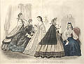 Godey's Fashions For April 1863 Original Engraving by Capewell and Kimmel published for Godey's Lady's Book Philadelphia