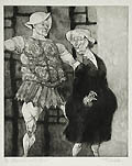 Gladiator and The Tourist Original Etching and Aquatint by the Spanish American artist Federico Castellon