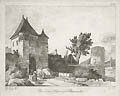 Vue d'une Ferme Pres Beaumont Original Etching by Jean Baptiste Louis Cazin