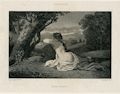 Nymphe bocagere Woodland Nymph Original Lithograph by the French artist Charles Joshua Chaplin also listed as Charles J. Chaplin after Philippe Auguste Jeanron published by L'Artiste Paris