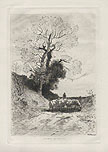 Apres la Pluie a Vaujours After the Rain at Vaujours Original Etching by the French artist Theophile Narcisse Chauvel published for L'Eau-Forte en 1876 by Vve A Cadart