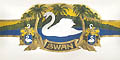 Swan A White Swan Swimming off the Shore of a Tropical Island Original Chromolithograph Cigar Label Tobacco Advertising