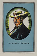 General Sutter Original Wood Engraving by the American artist Harry Cimino