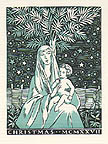 Christmas 1927 Original Wood Engraving by the American artist Harry Cimino