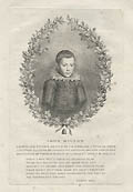 Portrait of John Milton as a Child by the Italian British artist Giovanni Battista Cipriani published by john Boydell for The Poetical Works of John Milton