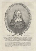 Portrait of John Milton in Old Age by the Italian British artist Giovanni Battista Cipriani designed by William Faithorne the elder and published by john Boydell for The Poetical Works of John Milton