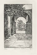 Gateway Original etching by the American artist Charles C. Colman also known as Charles Colman