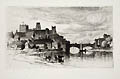 Durham England Original Etching by Samuel Colman