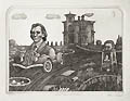 Brahms Amusing Himself Original Etching by the American artist Dennis Corrigan