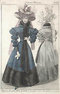 Le Journal des Dames et des Modes Costume Parisien Paris Original Engraving Chapeau de Satin