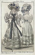 Le Journal des Dames et des Modes Costume Parisien Paris Original Engraving Chapeau de Crepe