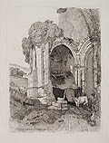 Rivaulx Abbey Yorkshire Original Etching by the British artist John Sell Cotman